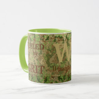 Caneca Earth Brown Green Camouflage Glitter Camo Name