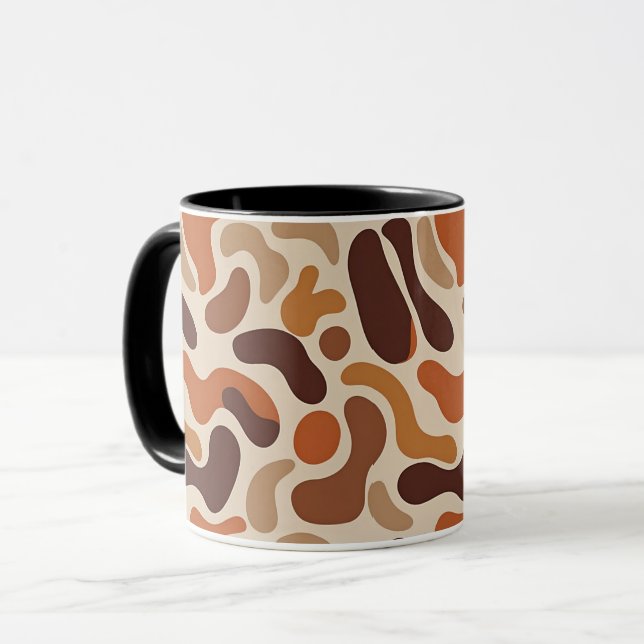 Caneca Earthy Abstract Coffee Mug – Organic Shapes  (Frente Esquerda)