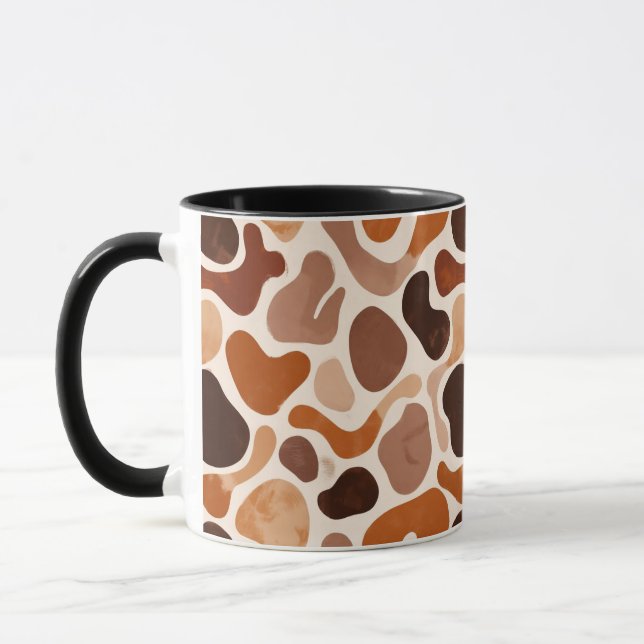 Caneca Earthy Fluid Shapes Mug – Minimal Abstract Style (Esquerda)