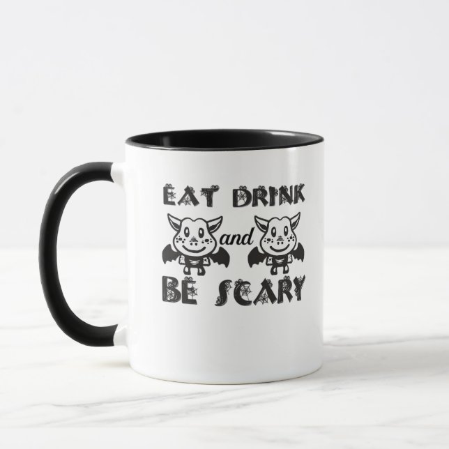 Caneca Eat Drink And Be Scary Aesthetic Unique (Esquerda)