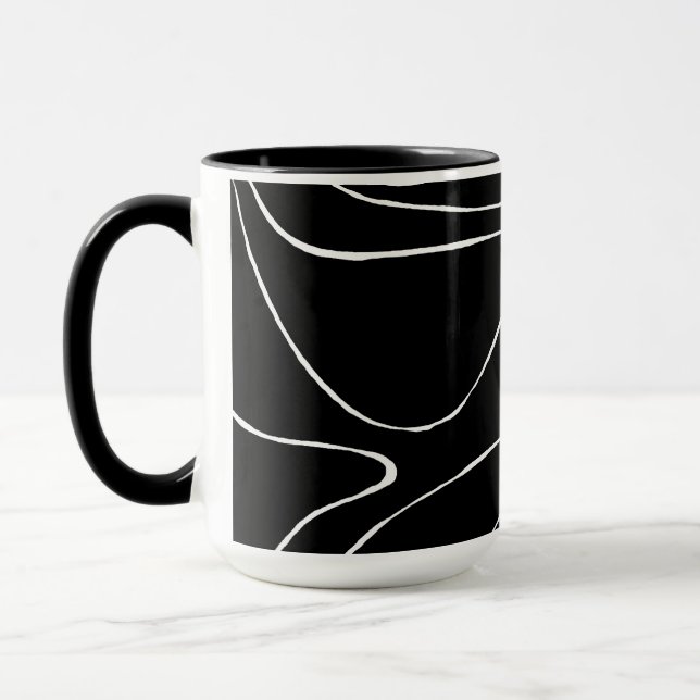 Caneca Ebb e Fluxo 2 - Preto em Branco (Esquerda)