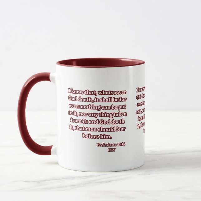Caneca Eclesiastes 3:14 Bíblia KJV Verso Dois Tons (Esquerda)