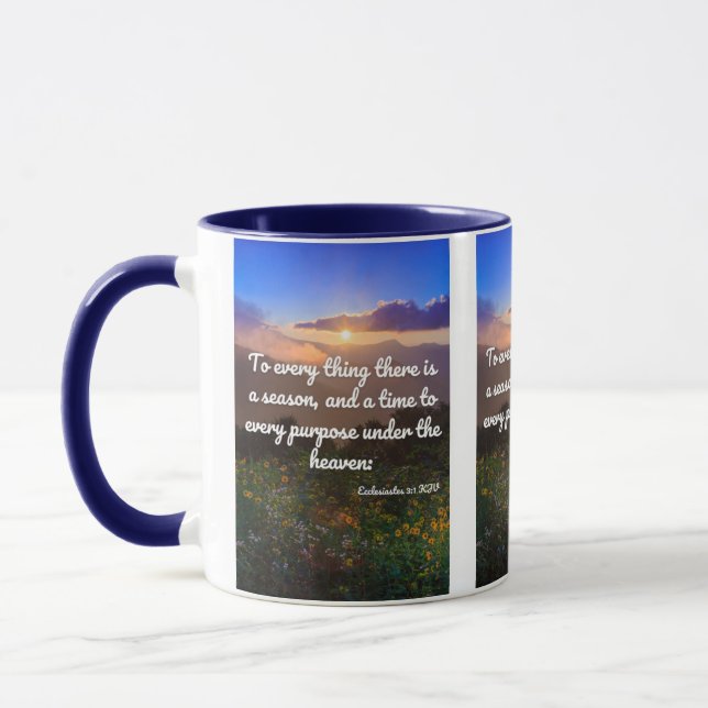 Caneca Eclesiastes 3:1 Bíblia KJV Verso Pic Tone Mug (Esquerda)