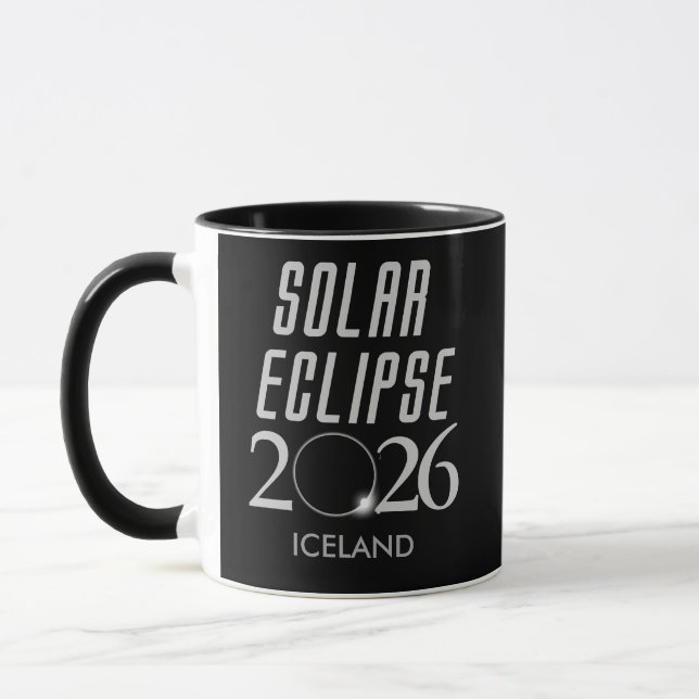 Caneca Eclipse Solar Personalizável 2026 Islândia (Esquerda)