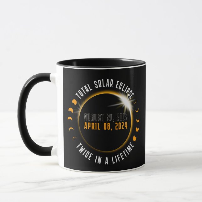 Caneca Eclipse Solar Total 2024 Mug para Star Gazers (Esquerda)
