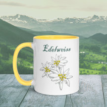 Edelweiss Alpino Flor Amarelo Desenhado à Mão
