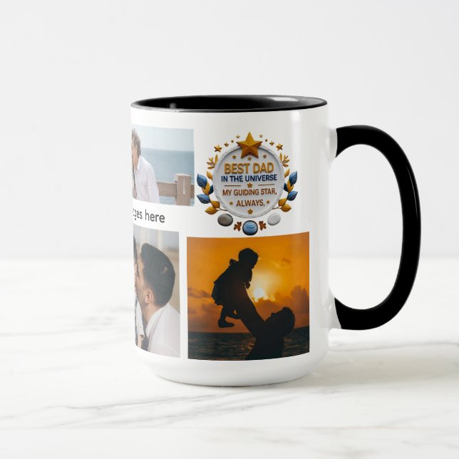 Caneca Edição azul e Dourada personalizada de 15 oz (Direita)