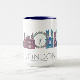Caneca Edifícios Coloridos em Skyline de Londres