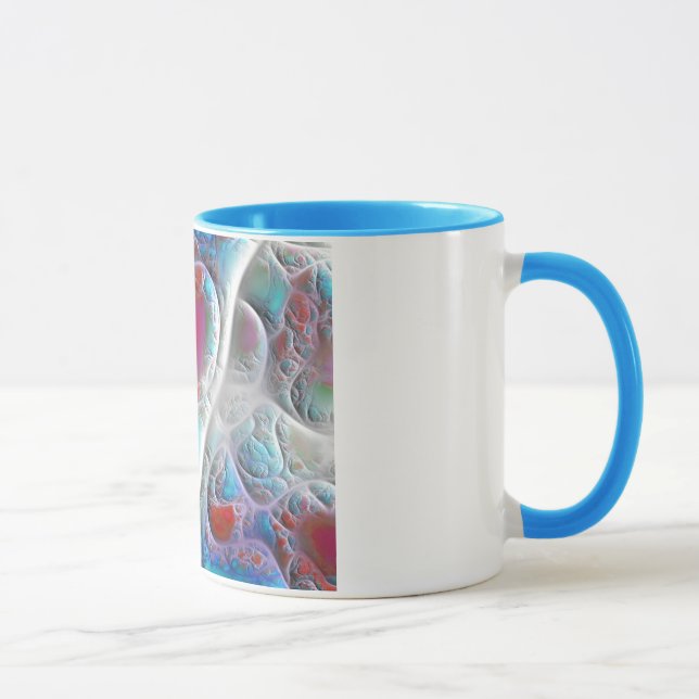 Caneca Edredão do azul & do branco - prazer da magenta & (Direita)