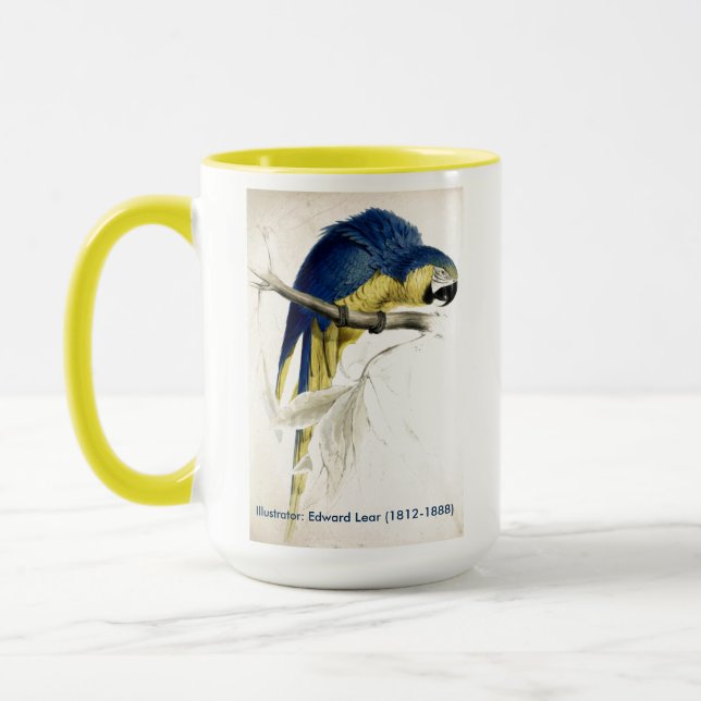 Caneca Edward Lear Bird Collection Blue E Yellow Macaw (Esquerda)