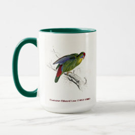 Caneca Edward Lear Bird Collection Red Fronted Parakeet