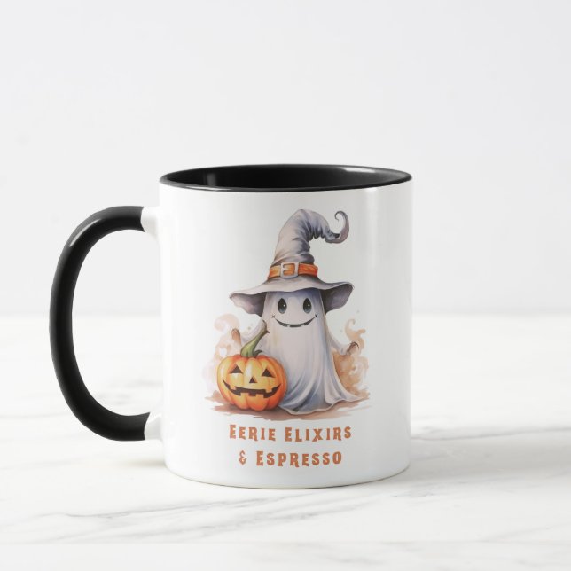Caneca Eerie Elixirs e Espresso Ghost Halloween Mug (Esquerda)