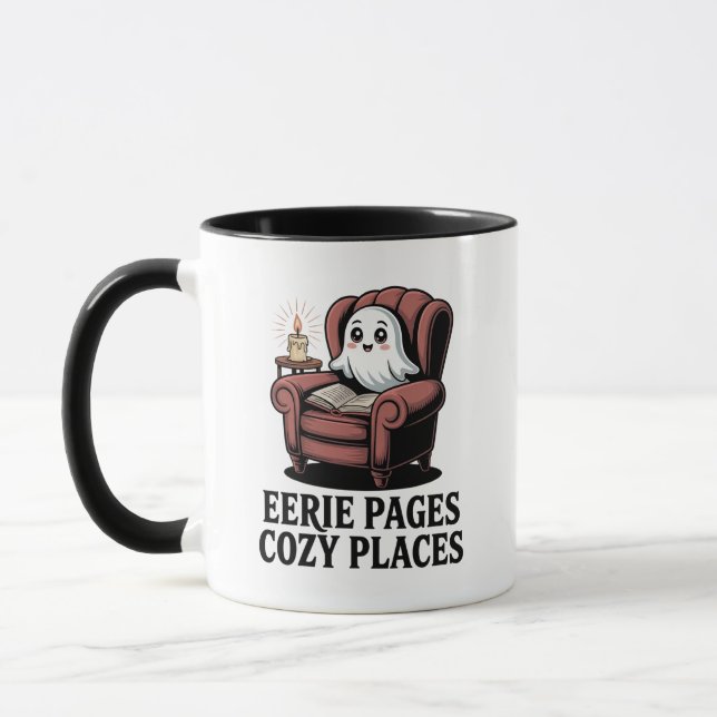 Caneca Eerie Pages Cozy Places - livro fantasma (Esquerda)
