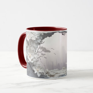 Caneca Eetéreo White Floral Fantasy Cerâmica Café ☕