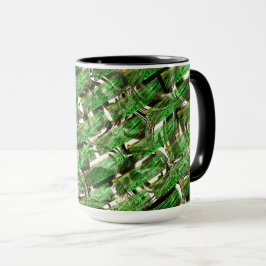 Caneca Efeito verde claro na parede e bolhas esbranquiçad