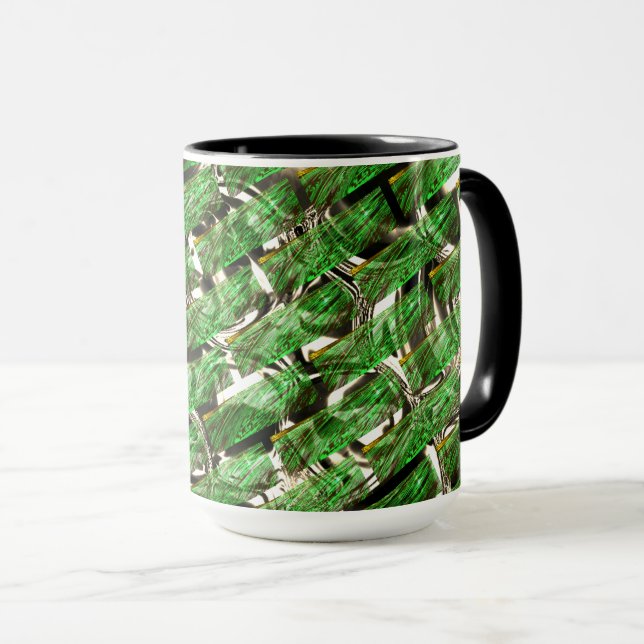 Caneca Efeito verde claro na parede e bolhas esbranquiçad (Frente Esquerda)