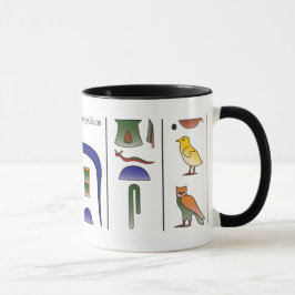 Caneca egípcia antiga dos Hieroglyphics