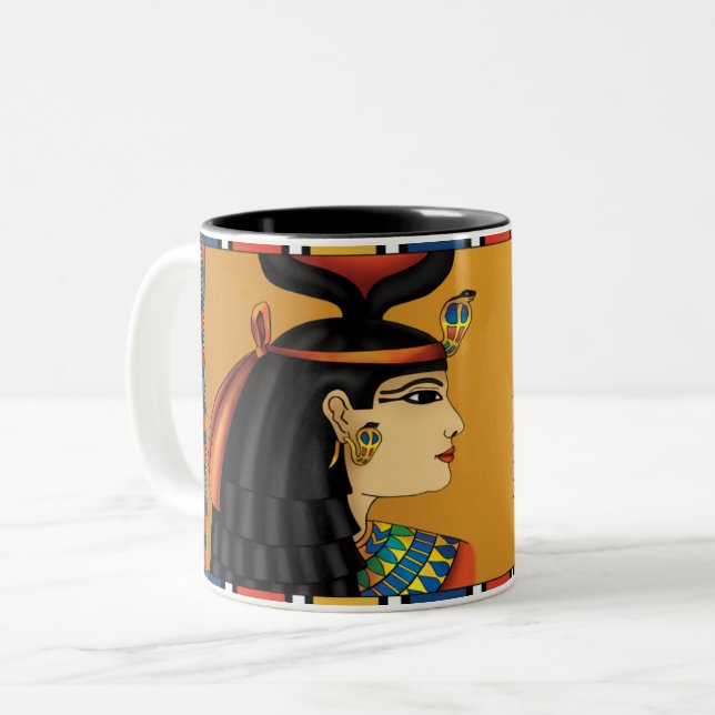 Caneca egípcia de Hathor da deusa (Frente Esquerda)