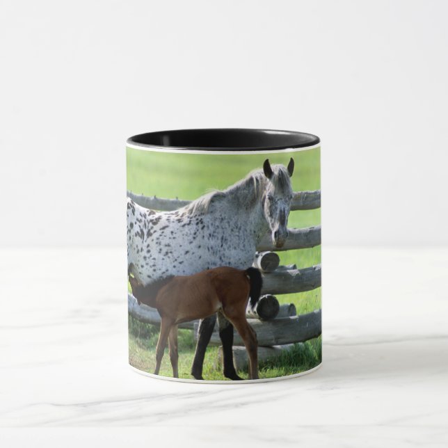 Caneca Égua Appaloosa e potro cavalo (Centro)