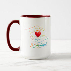 Caneca Eid Mubarak Heart Line Art Combo