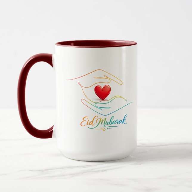 Caneca Eid Mubarak Heart Line Art Combo (Esquerda)