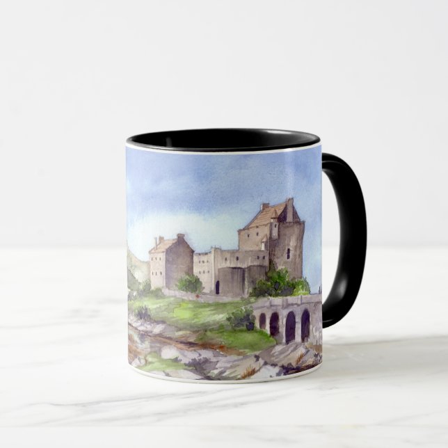 Caneca Eilean Donan Castle Watercolor Painting (Frente Esquerda)