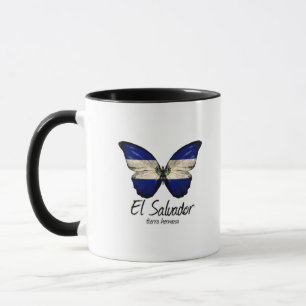Caneca El Salvador, Bandeira Salvadoriana, borboleta embr