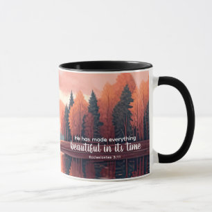 Caneca Ele fez de tudo belas árvores Bíblias