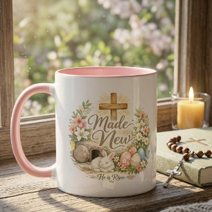 Caneca Ele Ressuscitou   Feito Novo Domingo de Páscoa Cri