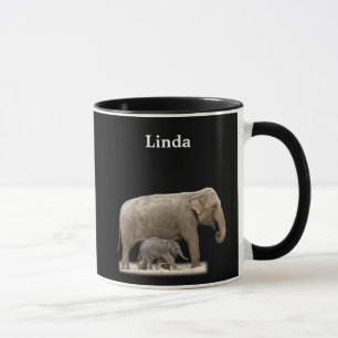 Caneca Elefante Africano Personalizado A Preto