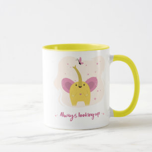 Caneca Elefante Bonito Com Texto Sempre Procurando