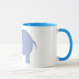 Caneca Elefante bonito dos desenhos animados dos azuis