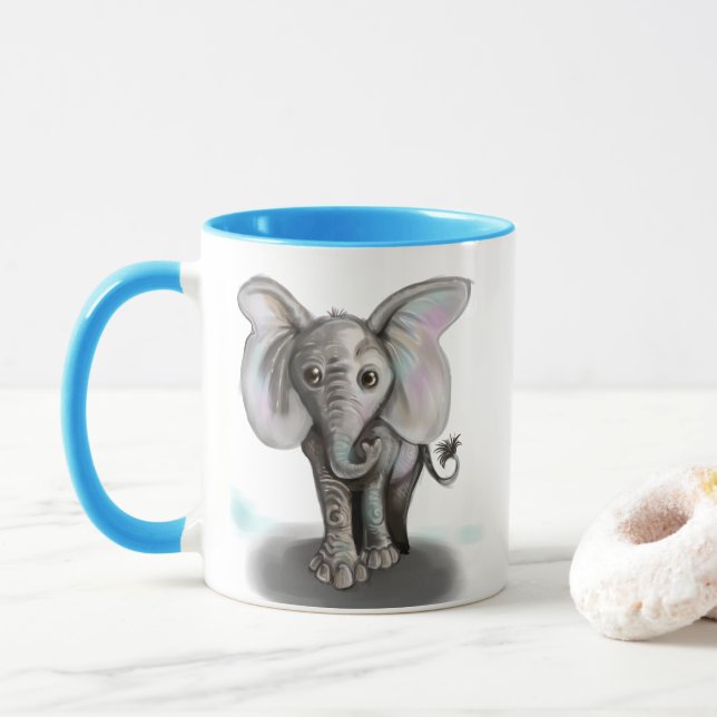 Caneca Elefante do bebê (Com Donut)