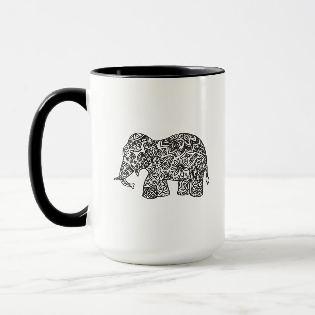 Caneca Elefante do Doodle (Esquerda)