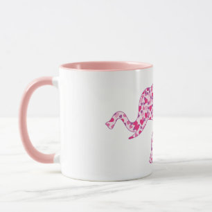 Caneca Elefante feito de Corações Pequenos Rosa