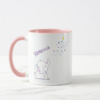 Caneca Elefante Fofo Desenho Animado Sopra Formas Colorid