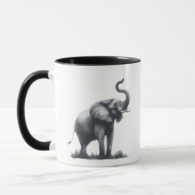 Caneca Elefante majestoso com tronco levantado (Esquerda)