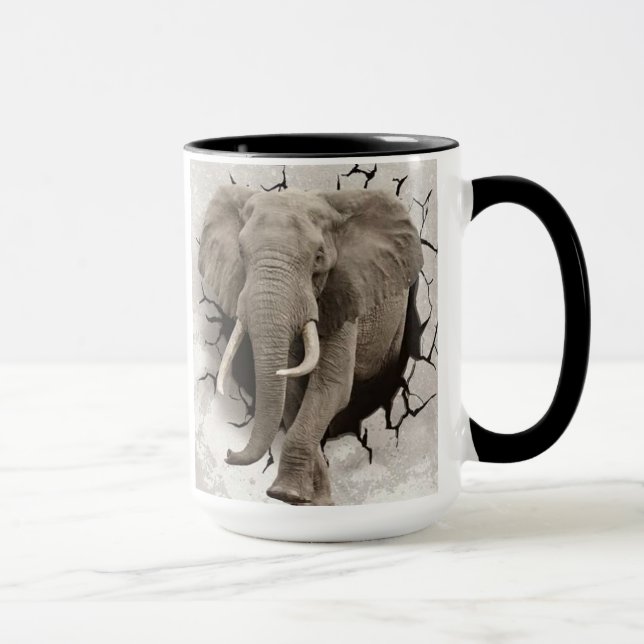 Caneca Elefante quebrando a parede (Direita)
