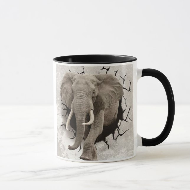 Caneca Elefante quebrando parede (Direita)