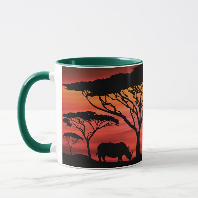 Caneca Elefante, Rinoceronte e Girafa no Serengeti (Esquerda)