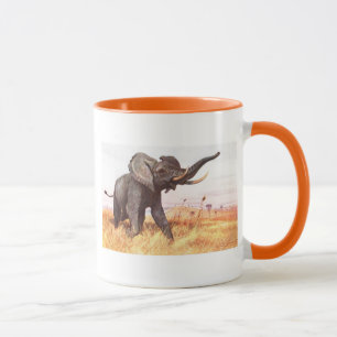 Caneca Elefantes africanos dos animais do destino da