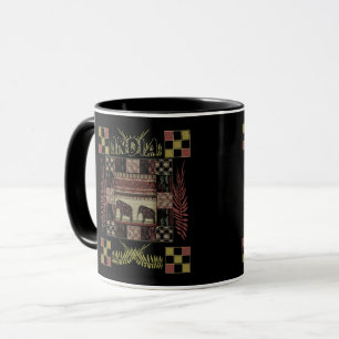 Caneca Elefantes de patchwork étnico da Índia