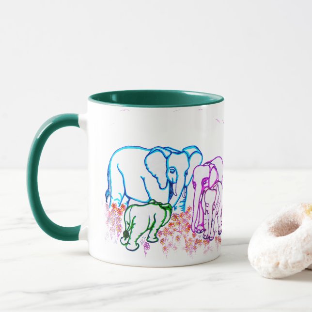 Caneca Elefantes leais (Com Donut)