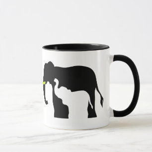 Caneca Elefantes Pretos e Brancos
