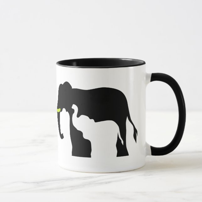 Caneca Elefantes Pretos e Brancos (Direita)