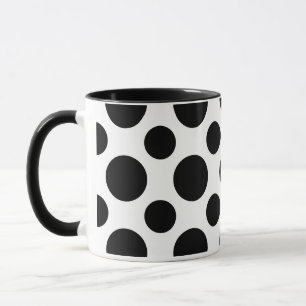 Caneca Elegância Chic: Bolinhas Negra Caça Cerâmica De 11