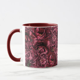 Caneca Elegância da Flor Burgundy
