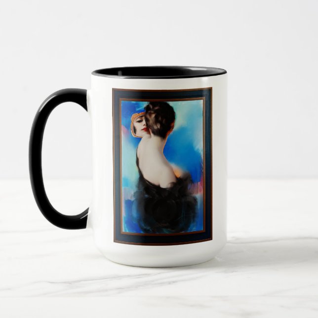 Caneca Elegância de preto por Rolf Armstrong (Esquerda)