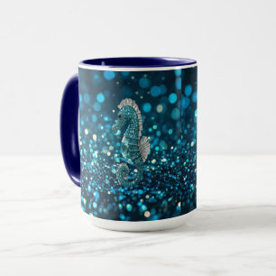 Caneca Elegância em Movimento: Aqua Seacavalo em Aqua Bok