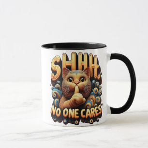 Caneca Elegância Felina Silenciada Que Ninguém Se Preocup
